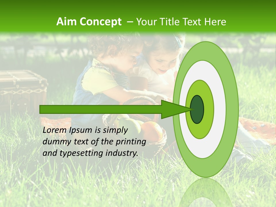 Two Children Reading A Book In The Grass PowerPoint Template