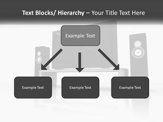 A Computer Monitor And Speakers On A Table PowerPoint Template