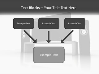 A Computer Monitor And Speakers On A Table PowerPoint Template