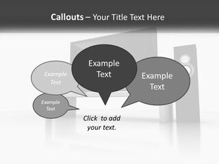 A Computer Monitor And Speakers On A Table PowerPoint Template