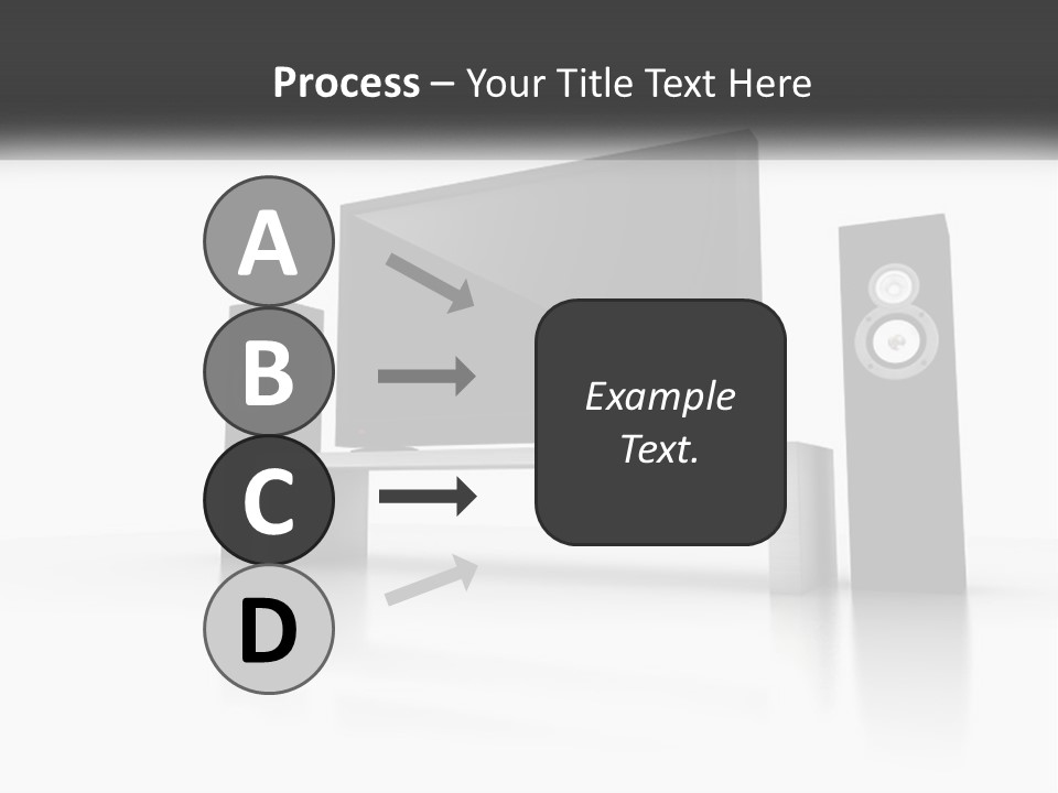 A Computer Monitor And Speakers On A Table PowerPoint Template