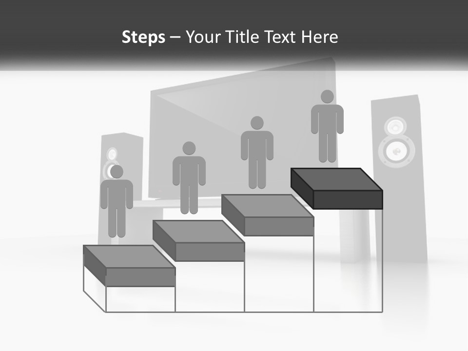 A Computer Monitor And Speakers On A Table PowerPoint Template