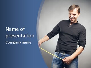 A Man Is Holding A Stick In His Hand PowerPoint Template