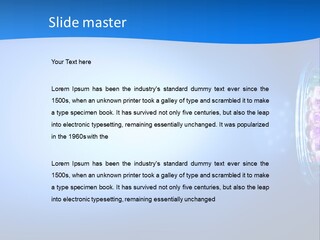 A Blue And White Background With Some Lights PowerPoint Template