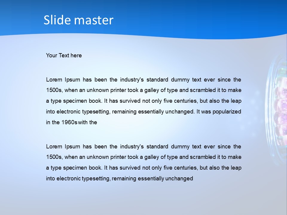 A Blue And White Background With Some Lights PowerPoint Template