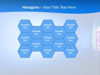 A Blue And White Background With Some Lights PowerPoint Template