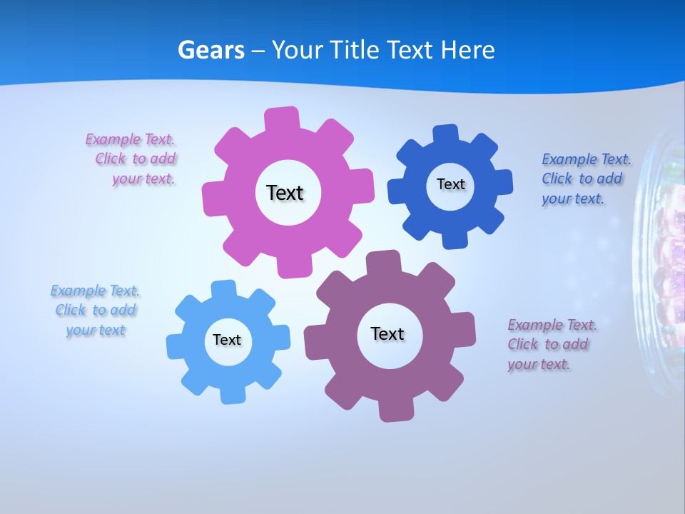 A Blue And White Background With Some Lights PowerPoint Template
