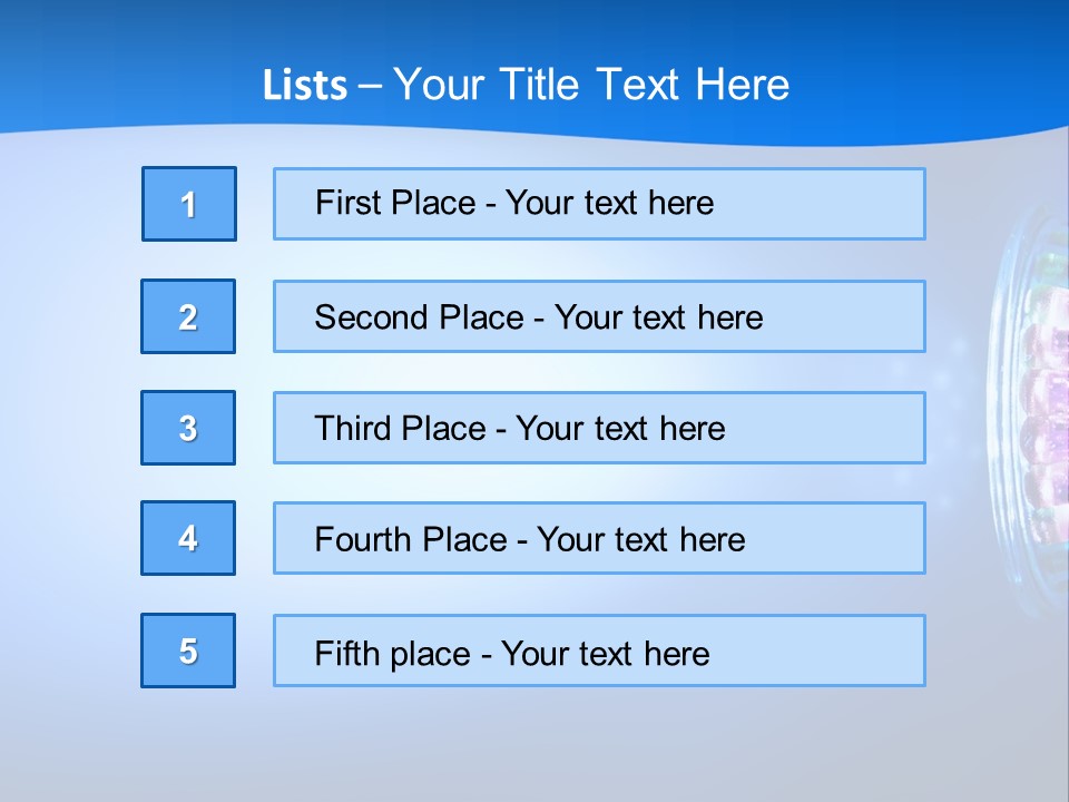 A Blue And White Background With Some Lights PowerPoint Template