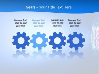 A Blue And White Background With Some Lights PowerPoint Template