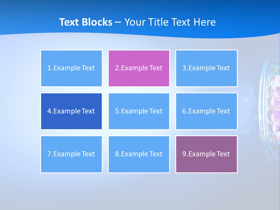 A Blue And White Background With Some Lights PowerPoint Template