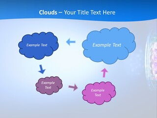 A Blue And White Background With Some Lights PowerPoint Template