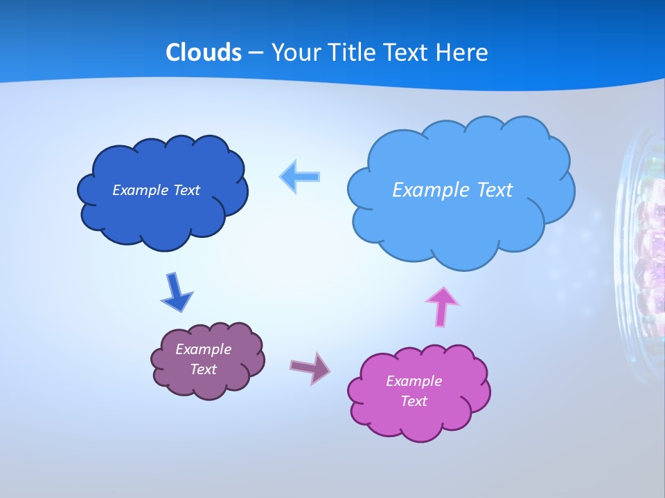 A Blue And White Background With Some Lights PowerPoint Template