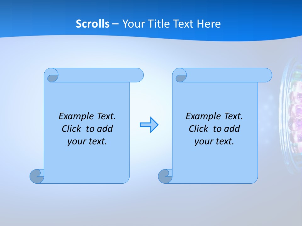 A Blue And White Background With Some Lights PowerPoint Template
