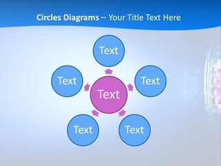 A Blue And White Background With Some Lights PowerPoint Template