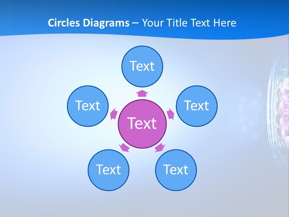 A Blue And White Background With Some Lights PowerPoint Template