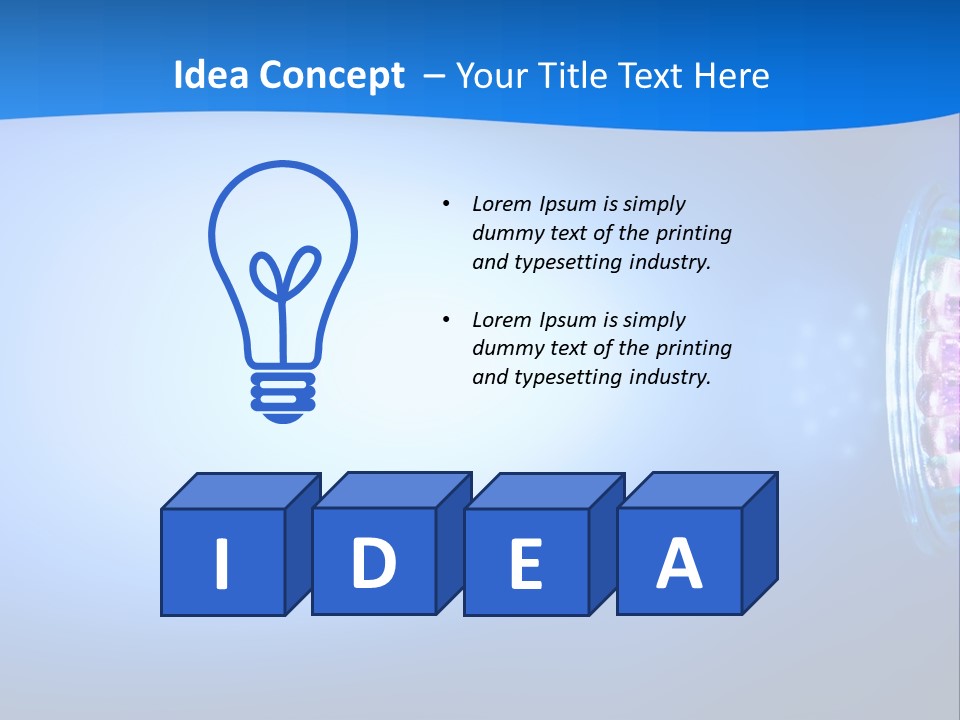 A Blue And White Background With Some Lights PowerPoint Template