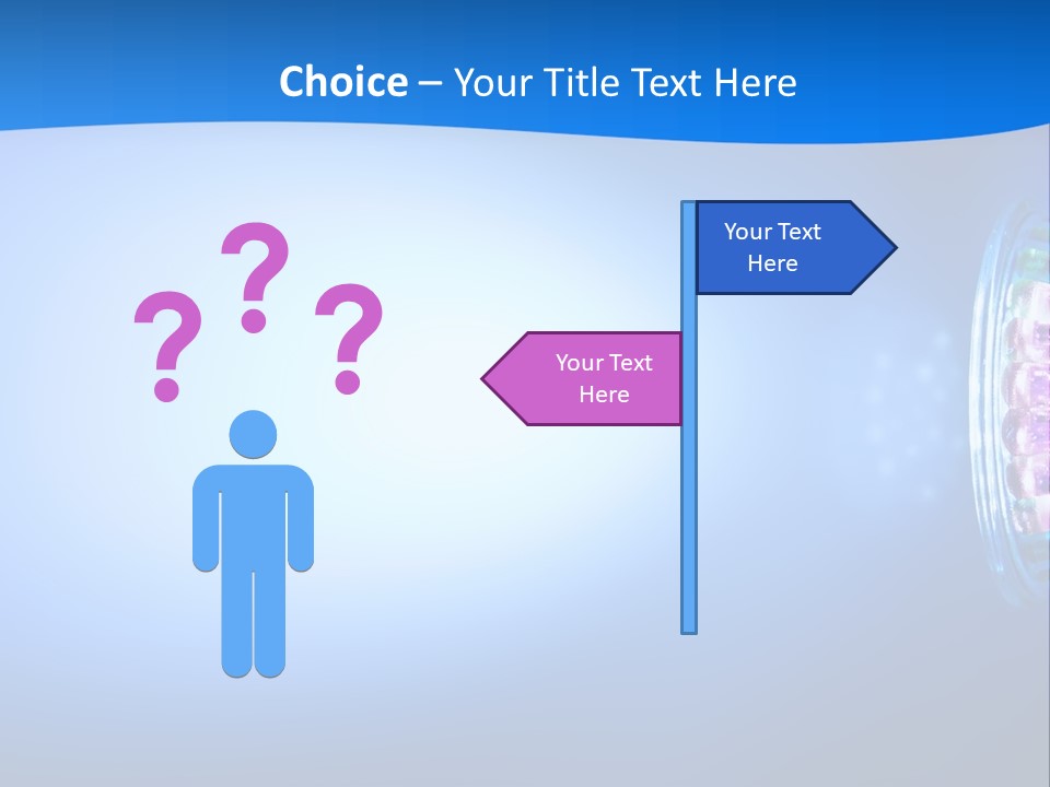 A Blue And White Background With Some Lights PowerPoint Template