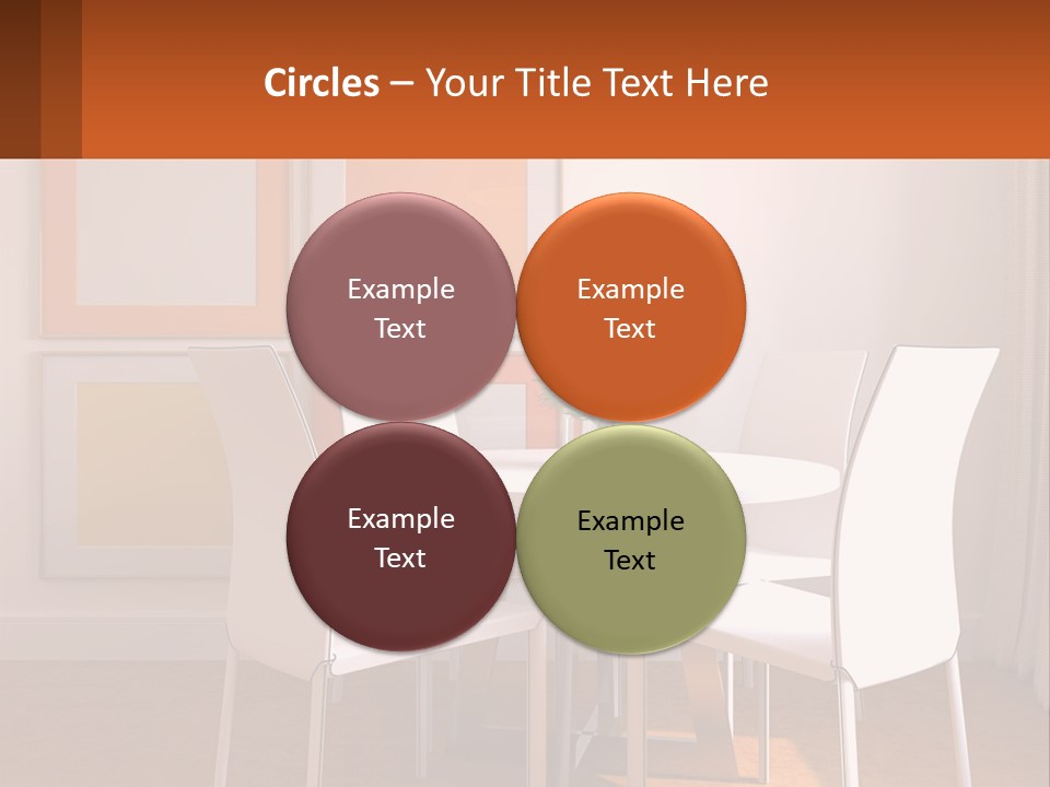 A White Table And Chairs In A Room PowerPoint Template