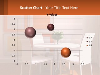 A White Table And Chairs In A Room PowerPoint Template