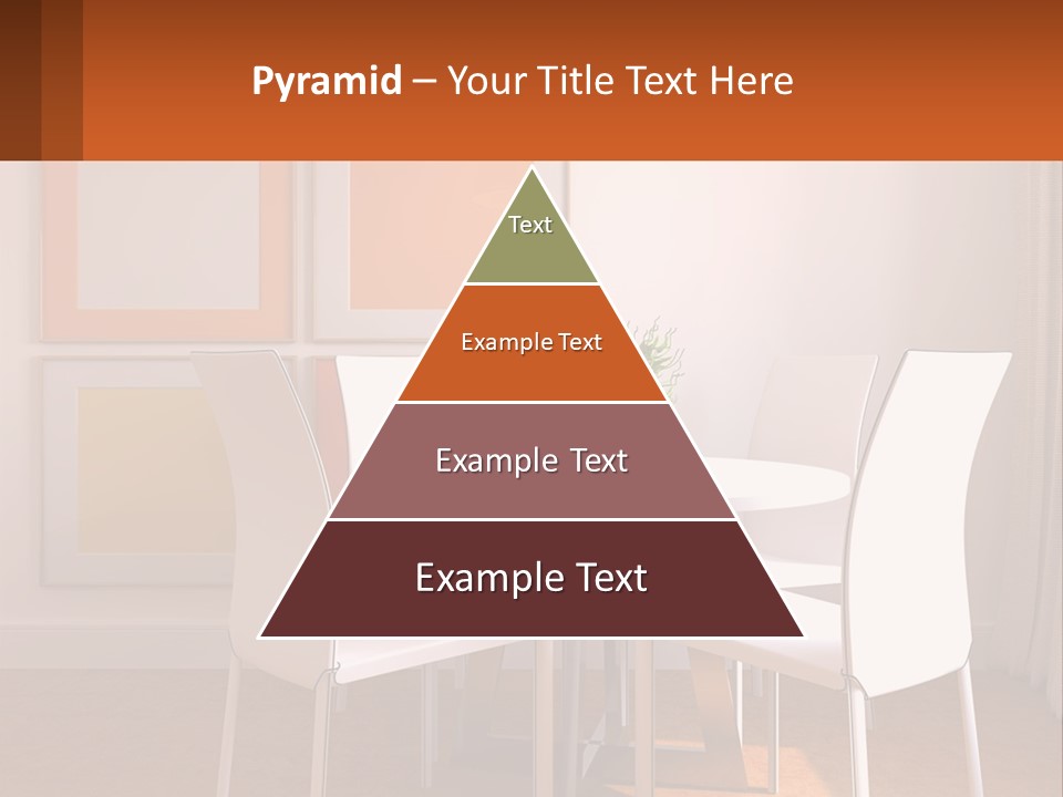 A White Table And Chairs In A Room PowerPoint Template
