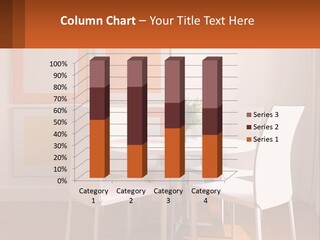 A White Table And Chairs In A Room PowerPoint Template