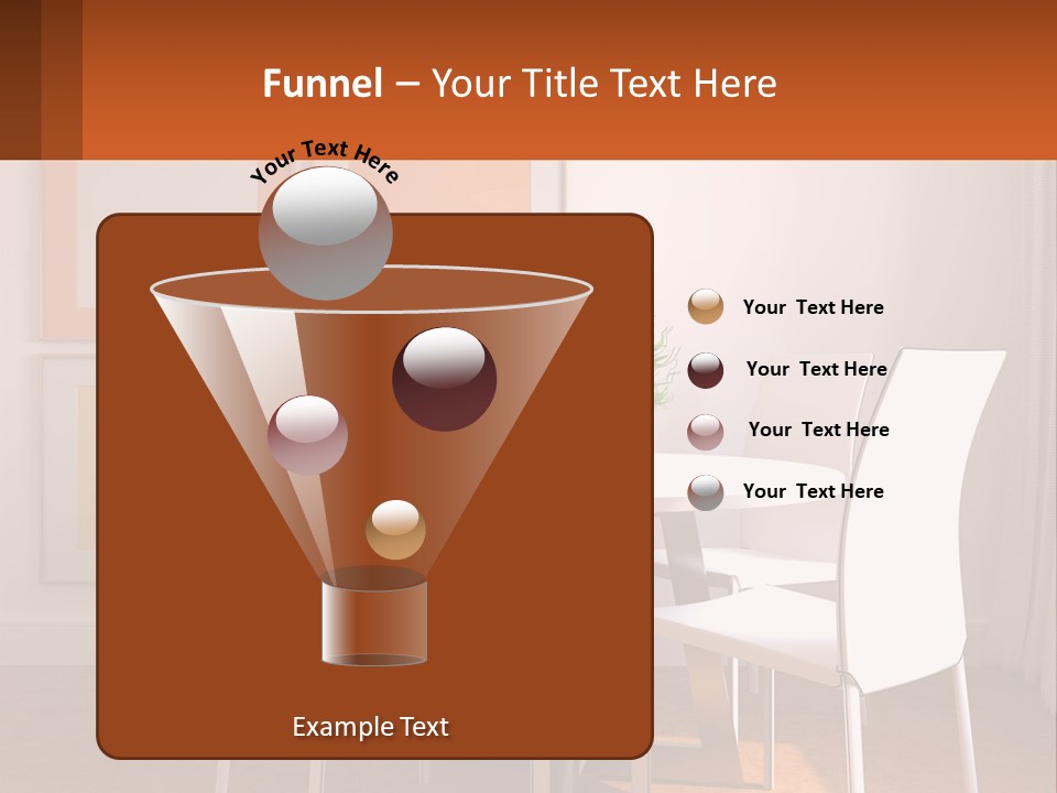 A White Table And Chairs In A Room PowerPoint Template