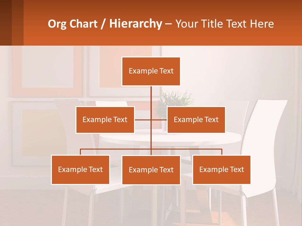 A White Table And Chairs In A Room PowerPoint Template