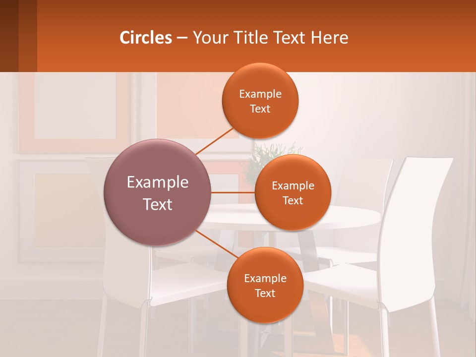 A White Table And Chairs In A Room PowerPoint Template
