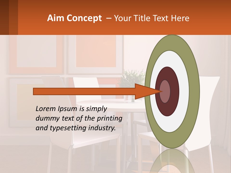 A White Table And Chairs In A Room PowerPoint Template