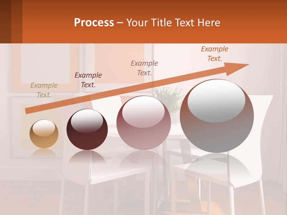 A White Table And Chairs In A Room PowerPoint Template