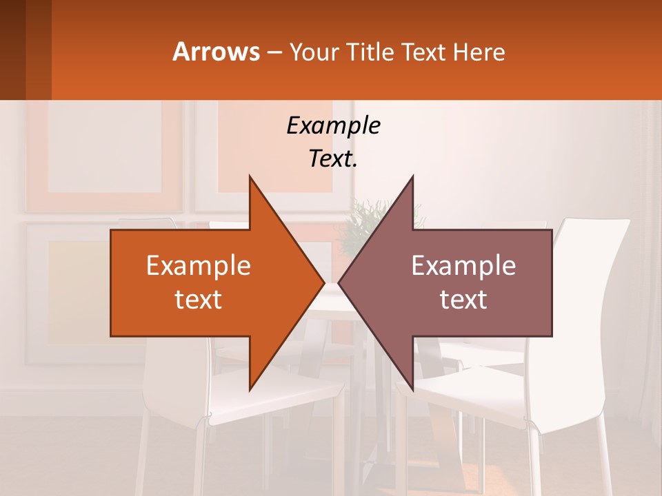 A White Table And Chairs In A Room PowerPoint Template