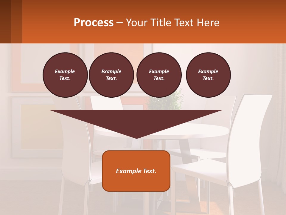 A White Table And Chairs In A Room PowerPoint Template