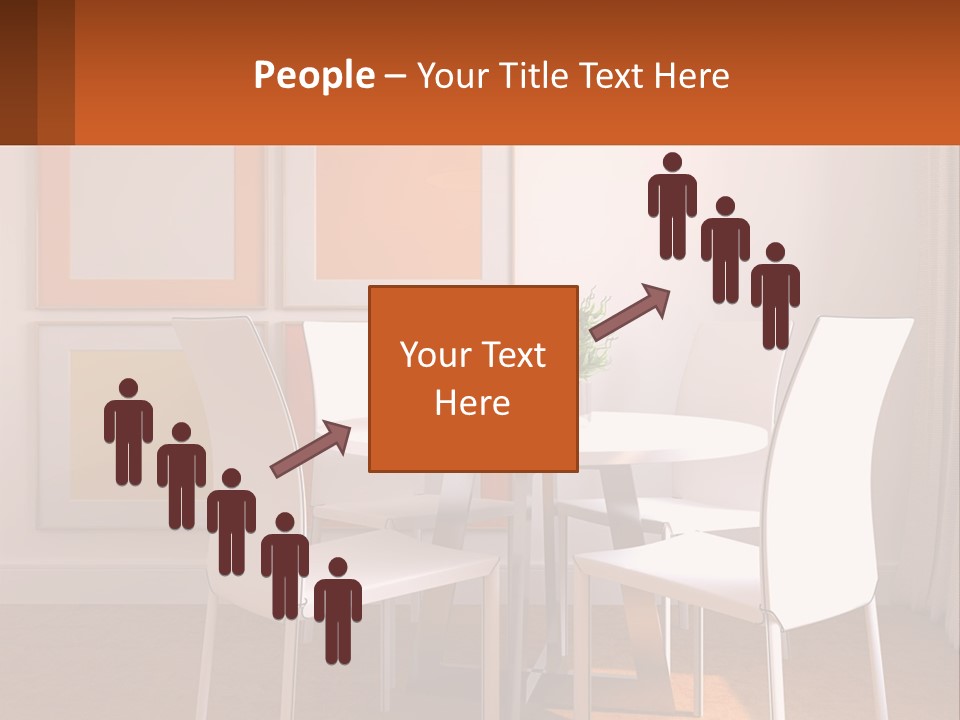 A White Table And Chairs In A Room PowerPoint Template