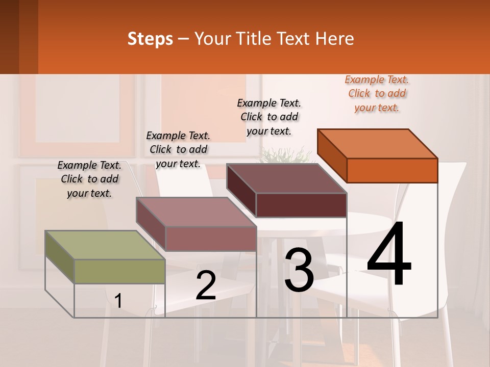 A White Table And Chairs In A Room PowerPoint Template
