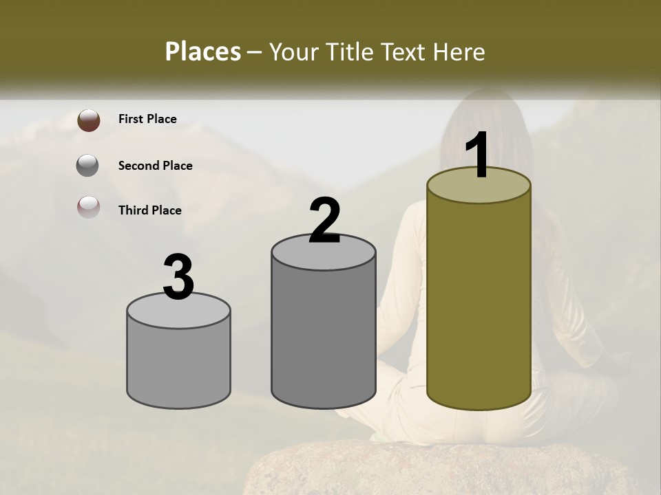 A Woman Sitting On A Rock In The Middle Of A Field PowerPoint Template