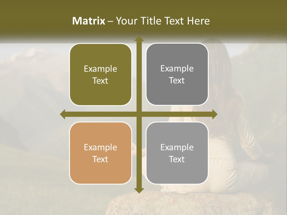 A Woman Sitting On A Rock In The Middle Of A Field PowerPoint Template