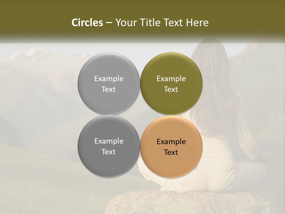 A Woman Sitting On A Rock In The Middle Of A Field PowerPoint Template