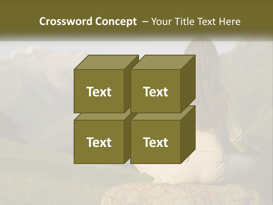 A Woman Sitting On A Rock In The Middle Of A Field PowerPoint Template