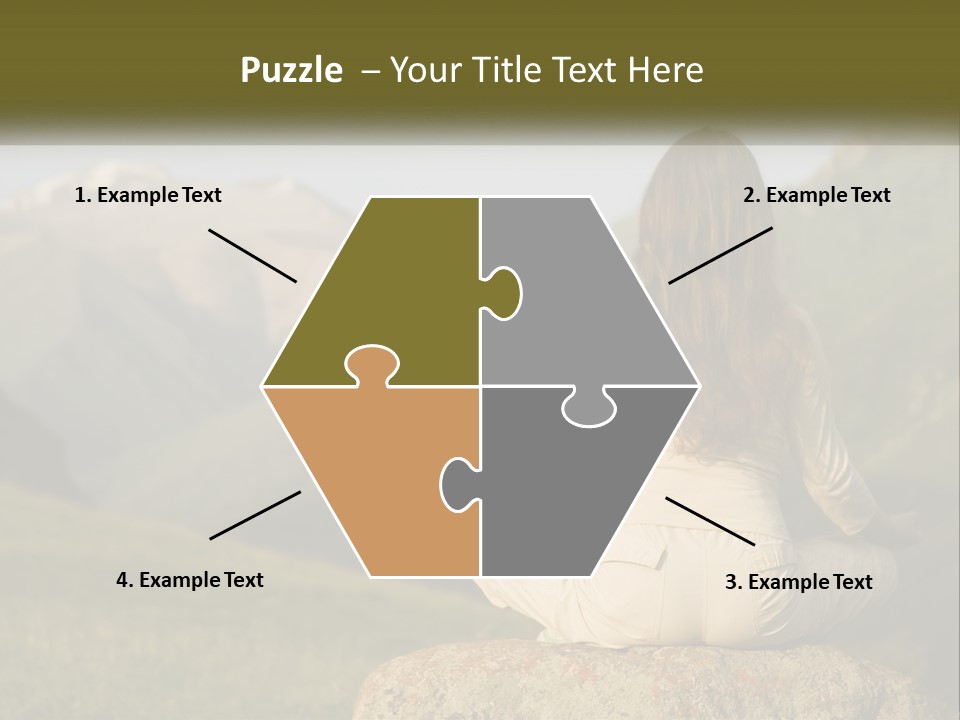 A Woman Sitting On A Rock In The Middle Of A Field PowerPoint Template