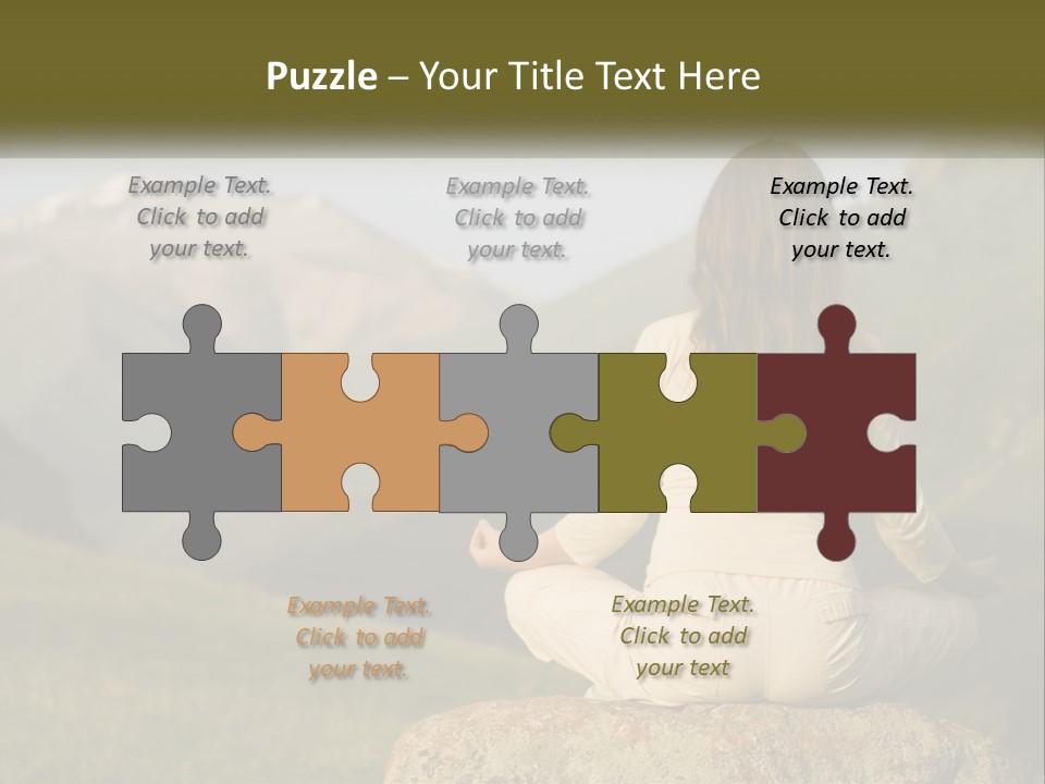 A Woman Sitting On A Rock In The Middle Of A Field PowerPoint Template