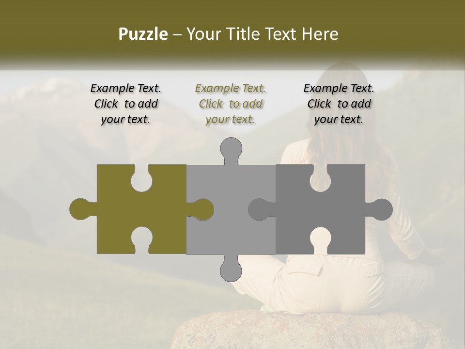 A Woman Sitting On A Rock In The Middle Of A Field PowerPoint Template