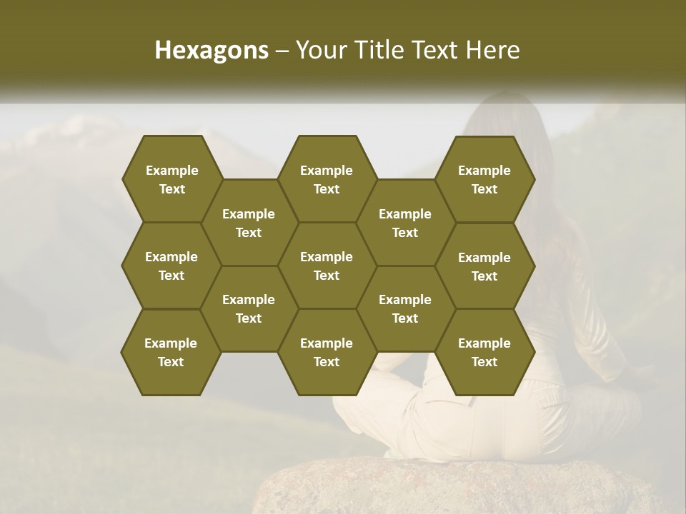 A Woman Sitting On A Rock In The Middle Of A Field PowerPoint Template