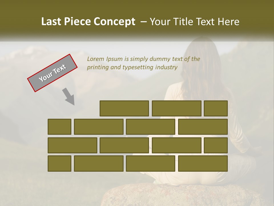 A Woman Sitting On A Rock In The Middle Of A Field PowerPoint Template