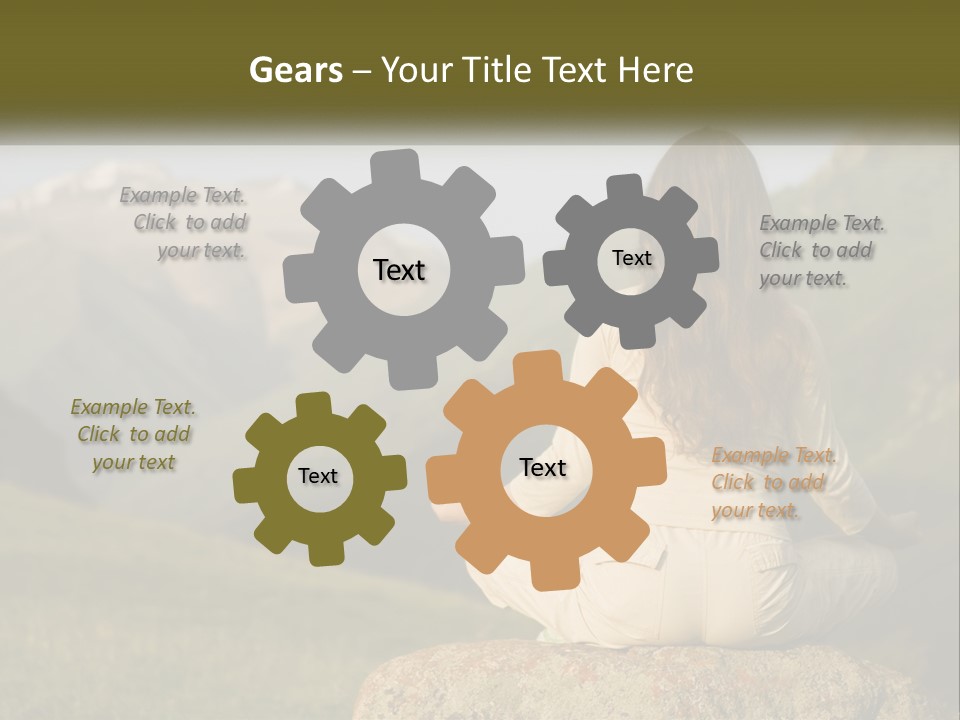 A Woman Sitting On A Rock In The Middle Of A Field PowerPoint Template