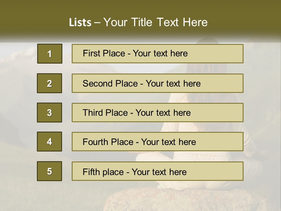 A Woman Sitting On A Rock In The Middle Of A Field PowerPoint Template