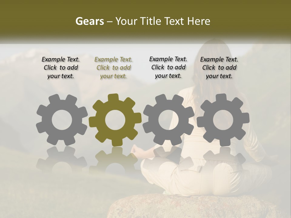 A Woman Sitting On A Rock In The Middle Of A Field PowerPoint Template