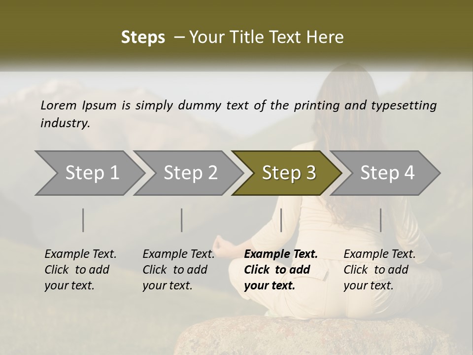 A Woman Sitting On A Rock In The Middle Of A Field PowerPoint Template