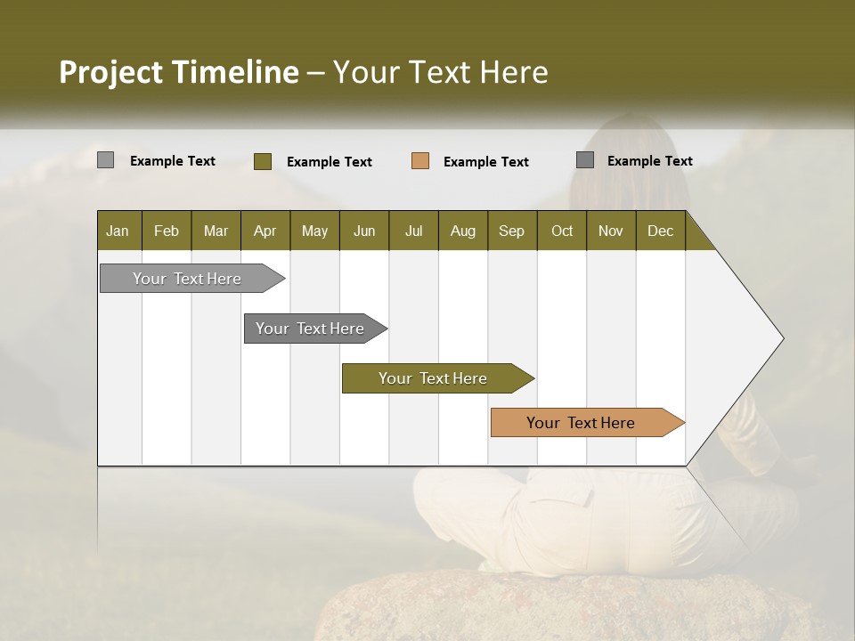 A Woman Sitting On A Rock In The Middle Of A Field PowerPoint Template