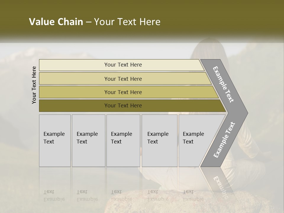A Woman Sitting On A Rock In The Middle Of A Field PowerPoint Template