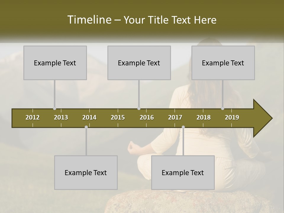 A Woman Sitting On A Rock In The Middle Of A Field PowerPoint Template